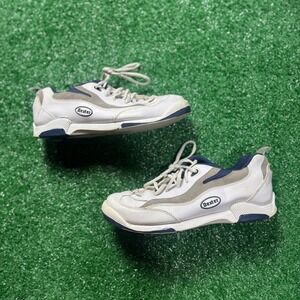 Dexter Bowling Shoes Mens 9.5M White Blue Gray Leather Performance Athletic